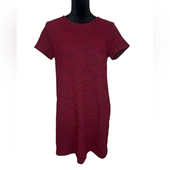 LOFT RED SHIFT KNEE LENGTH BOW TIE BACK CLASSIC & COMFY WOMENS DRESS SIZE 8 - Picture 2 of 9